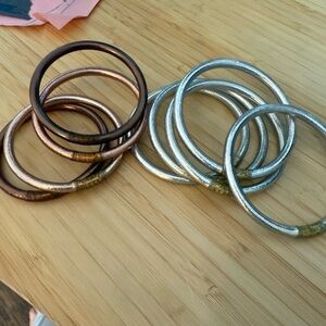 BudhaGirl All weather Silver and Rose gold Bangles